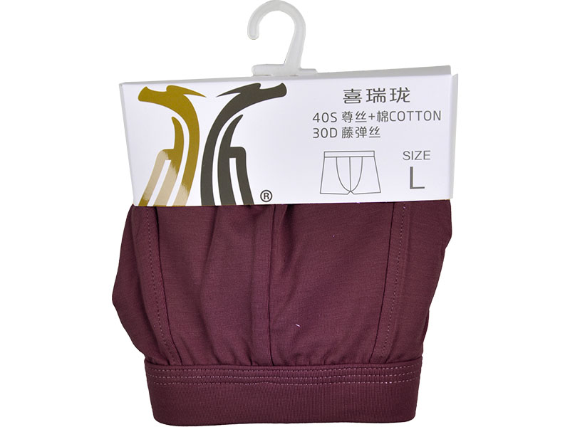 喜瑞瓏7288 木代爾+棉男士平腳內(nèi)褲（藏紅）